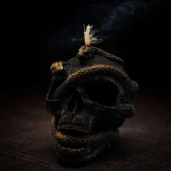 Чёрная Свеча «Череп со Змеёй»