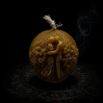 Sarı “Əbədi Sevgi Kürəsi” Şamı